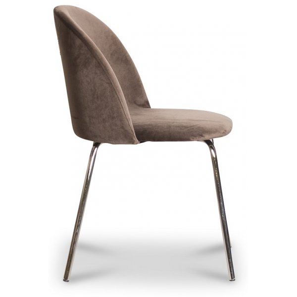 Giovani fløyelsstol - Beige/krom Giovani fløyelsstol - Beige/krom