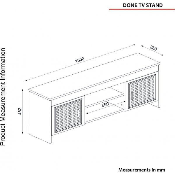 Done mediebenk - Hvit/mørkebrun Done mediebenk - Hvit/mørkebrun