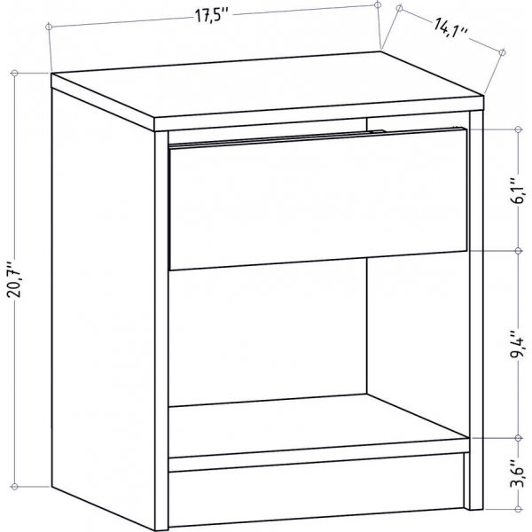 Sheridan nattbord - antrasitt