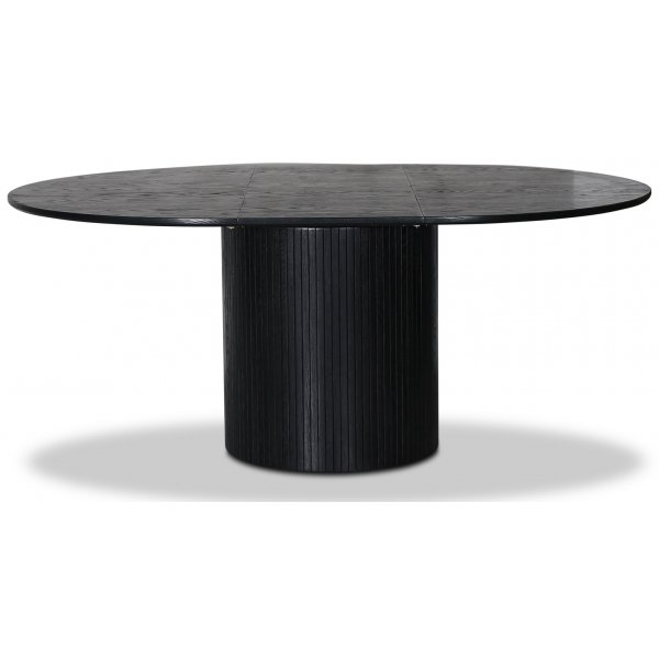 Nova spisegruppe, uttrekkbart spisebord Ø130-170 cm inkl. 4 stk. hvitoljede Orust pinnestoler - Svartbeiset eik Nova spisegruppe, uttrekkbart spisebord Ø130-170 cm inkl. 4 stk. hvitoljede Orust pinnestoler - Svartbeiset eik