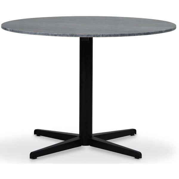 SOHO spisebord 105 cm - Matt svart kryssfot / Gr marmor