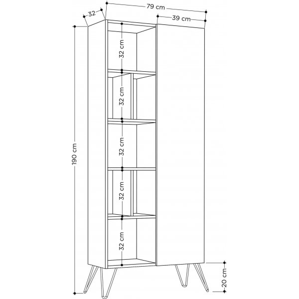 Jedda bokhylle - Lys mokka Jedda bokhylle - Lys mokka