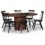 Nova spisegruppe, uttrekkbart spisebord Ø130-170 cm inkl. 6 stk. Orust svarte pinnestoler - Valnøtt