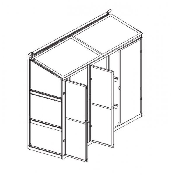 Veggdrivhus Atlas - 0,9 m² + Veggdrivhus Atlas - 0,9 m² +