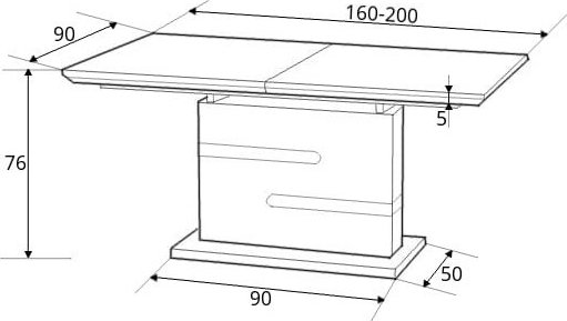 Cathrina spisebord 160-220 cm - Hvit/grå Cathrina spisebord 160-220 cm - Hvit/grå