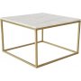 Accent sofabord 75 - Hvit marmor / Messingfarget underdel