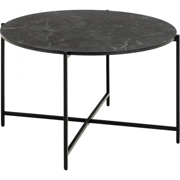 Lamoine salongbord Ø70 cm - Svart marmorlook Lamoine salongbord Ø70 cm - Svart marmorlook