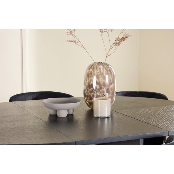 Spisebord Strada med 6 Edina stoler - Sort + 4.00 x Møbelføtter Spisebord Strada med 6 Edina stoler - Sort + 4.00 x Møbelføtter