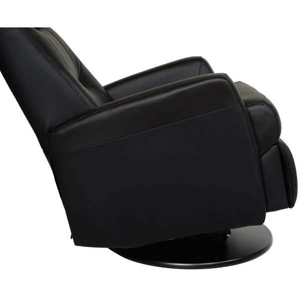 Fringe lenestol med gyngefunksjon - Svart skinn