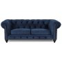 Chesterfield Montgomery 3-seter sofa - Bl flyel