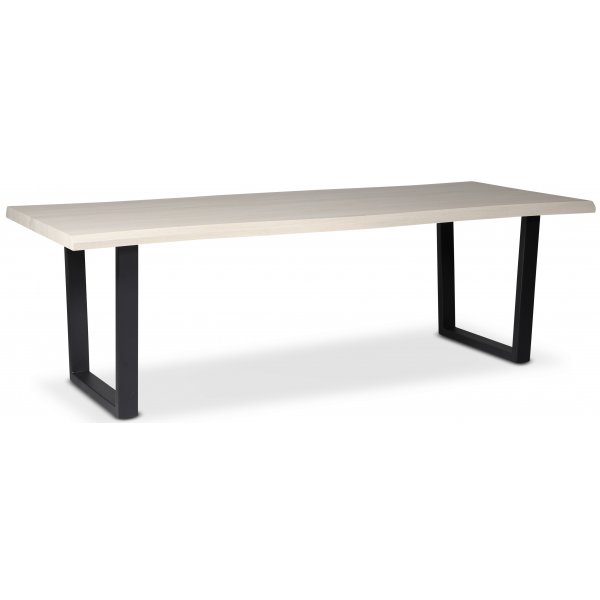 Bretagne spisebord 240 cm - Whitewash/svart