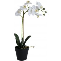 Kunstig plante - Orkidé 1 stengel  H48 cm - Hvit