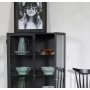 Cliff vitrineskap i metall (highboard) - Svart / Klarglass