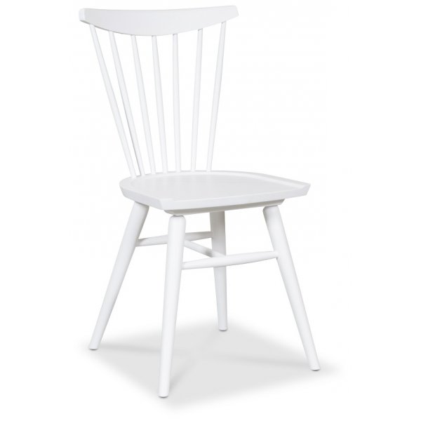 Rosvik spisegruppe rundt gr�tt spisebord med 4 stk Thor stokkstoler - Gr�/Hvit