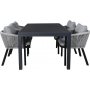 Marbella uteservering sett med 4 Virya stoler - Svart/Grå Marbella uteservering sett med 4 Virya stoler - Svart/Grå