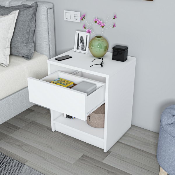 Cedrus nattbord - Hvit Cedrus nattbord - Hvit