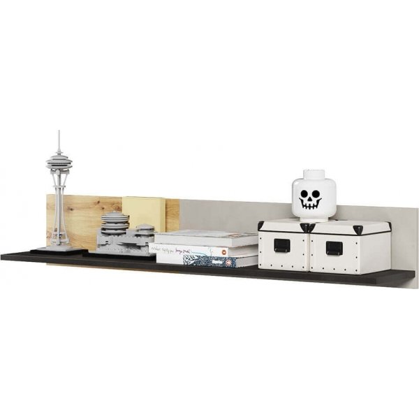 Qubic vegghylle - Artisan eik/grå/sort Qubic vegghylle - Artisan eik/grå/sort