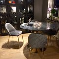 Kundebilde Plaza rundt spisebord - Grå marmor/Messing