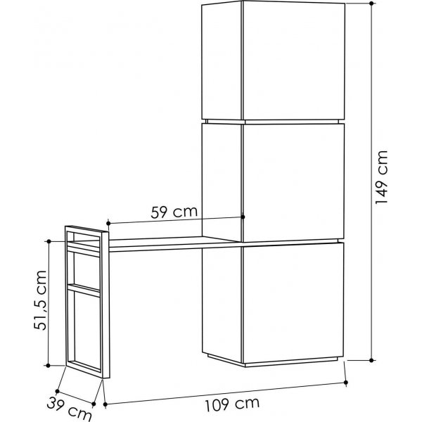 Mello skoskap - Eik/antrasitt