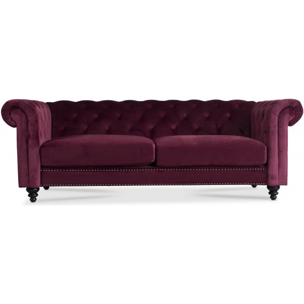 Chesterfield Royal 3-seters sofa - Bordeaux flyel