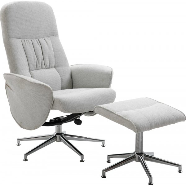 Julius recliner lenestol med fotskammel - Gr stoff