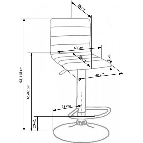 Mattie barstol - Kremhvit