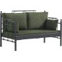 Hampus 2-seters utesofa - Svart/grnn
