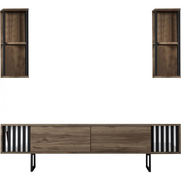 Erki TV-stativ - Valnøtt/svart Erki TV-stativ - Valnøtt/svart