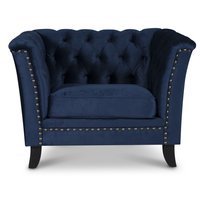 Chesterfield Liverpool lenestol- Blå fløyel Chesterfield Liverpool lenestol- Blå fløyel