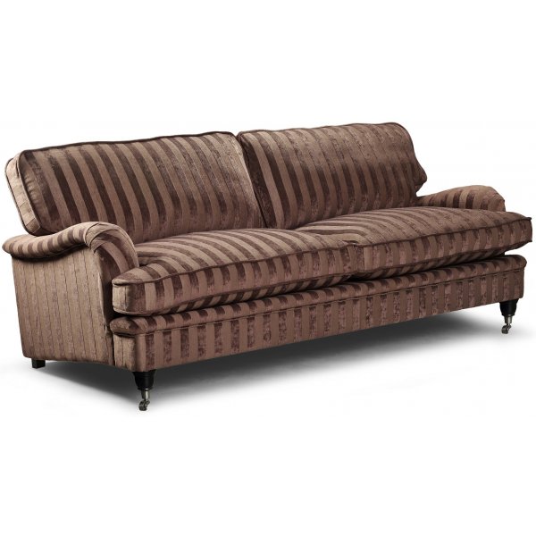 Howard Sir William 3-seter sofa (Dun) - Mobus Chocolate Stripe Howard Sir William 3-seter sofa (Dun) - Mobus Chocolate Stripe