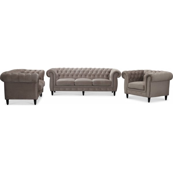 Chesterfield Cambridge 2-seters sofa - Sandfarget fl�yel
