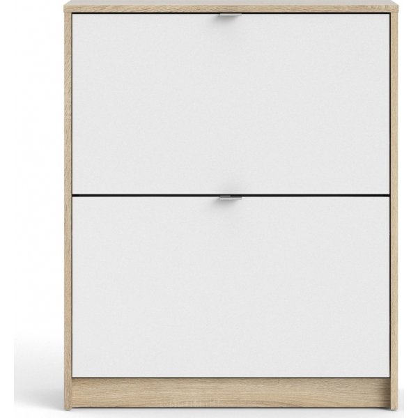 Sko dypt skoskap med 2 rom - Eik/hvit