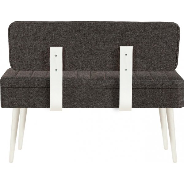 Vina benk med ryggstøtte - Hvit/antrasitt Vina benk med ryggstøtte - Hvit/antrasitt