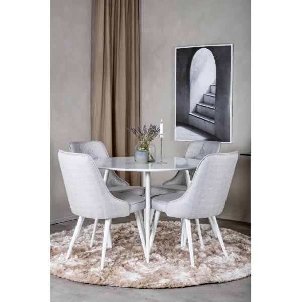 Alice Deluxe spisestol - Lysegr/hvit