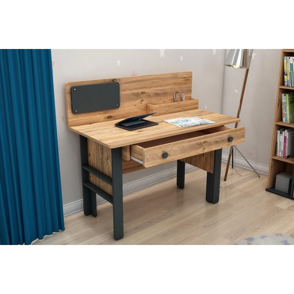 Valerin skrivebord 120 x 60 cm - Furu/antrasitt Valerin skrivebord 120 x 60 cm - Furu/antrasitt