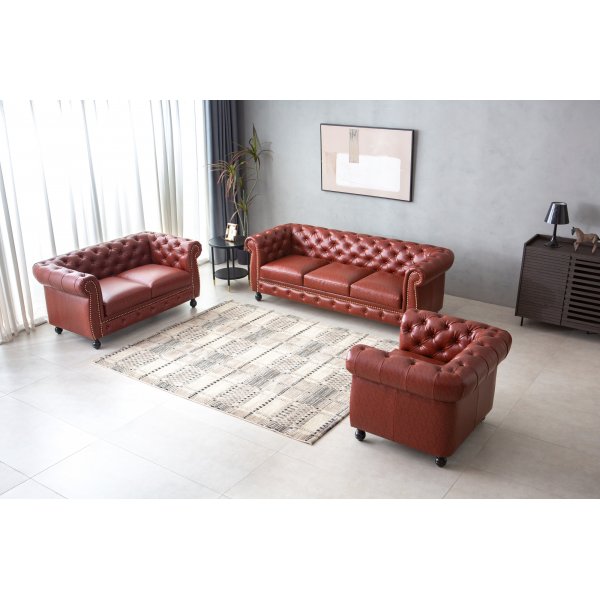 Chesterfield lenestol i brun PU - Charles Chesterfield lenestol i brun PU - Charles