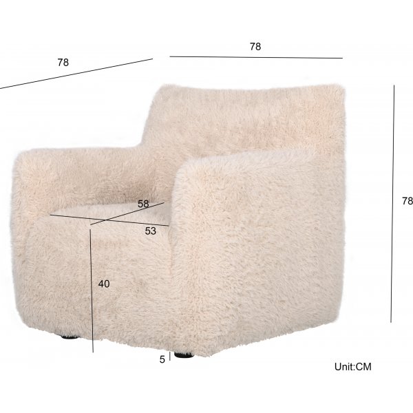 Fluffy beige lenestol Fluffy beige lenestol