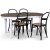 Skagen spisegruppe; spisebord 160/210x90 cm - Hvit / brunoljet eik med 4 stk Danderyd No.16 stoler Svart