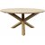 Salt utespisegruppe. Rundt bord p 150 cm med 6 spisestoler med armlener - Gr teak