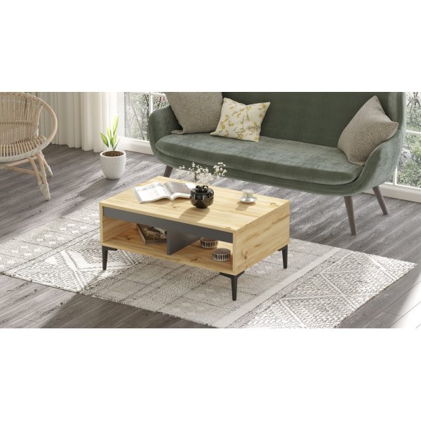 Aristo salongbord 90 x 60 cm - Filt/antrasitt