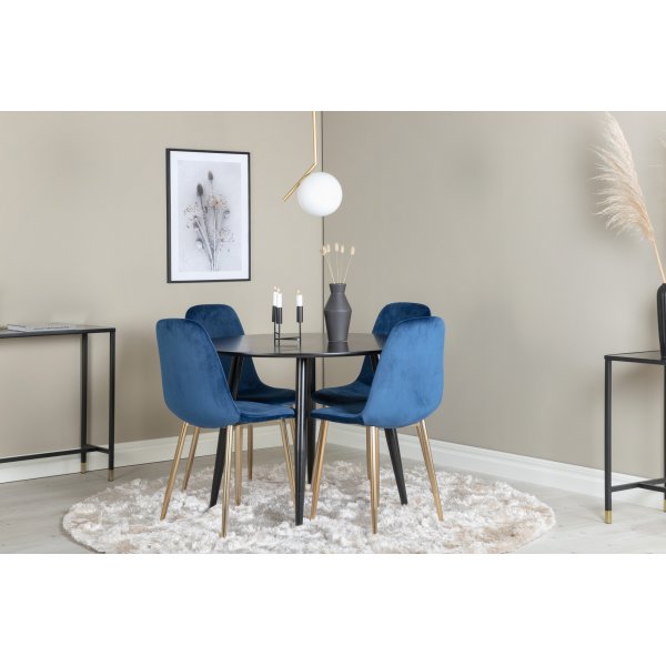 Bridge spisestol - Blå/messing Bridge spisestol - Blå/messing