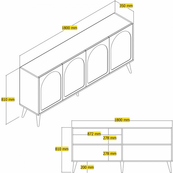 Lyon skjenk - Brun/valntt