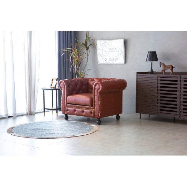 Chesterfield lenestol i brun PU - Charles Chesterfield lenestol i brun PU - Charles