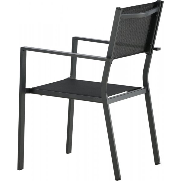 Matvaregruppen i Chania; 6 stoler med bord 205 x 90 cm - Svart/natur Matvaregruppen i Chania; 6 stoler med bord 205 x 90 cm - Svart/natur