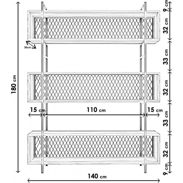 Araf bokhylle 140 cm - Sort Araf bokhylle 140 cm - Sort