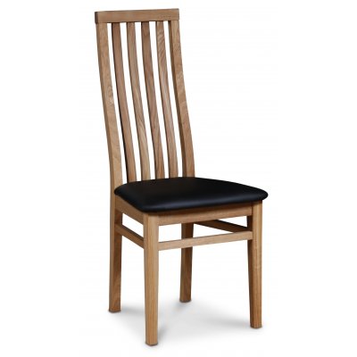 Alaska stol - Oljet eik / svart PU + Møbelføtter