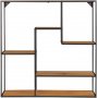 Hvit vegghylle - svart / eik imitasjon - 85x85x18