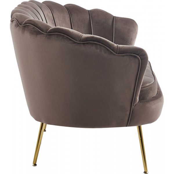 Musslan 2-seters sofa - Brun / messing + Mbelftter