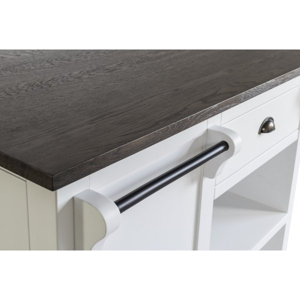 Heritage kjøkkenøy Skagen - Hvit/ Brunbeiset eikefinér Heritage kjøkkenøy Skagen - Hvit/ Brunbeiset eikefinér