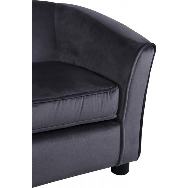 Moon barnesofa - Grå fløyel Moon barnesofa - Grå fløyel